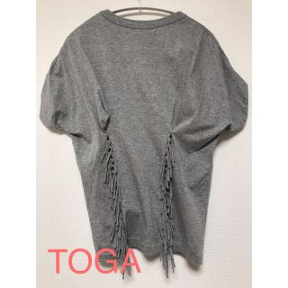 トーガ(TOGA)のTOGA PULLA / トーガプルラ　バックフリンジ　Tシャツ サイズ36(Tシャツ(半袖/袖なし))