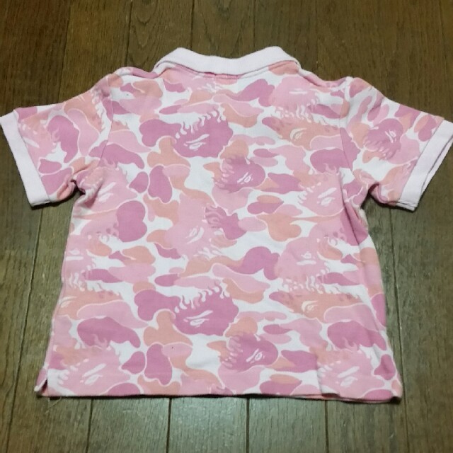 A BATHING APE(アベイシングエイプ)のBAPE KIDS ポロシャツ 100cm ファイヤーカモ キッズ/ベビー/マタニティのキッズ服女の子用(90cm~)(Tシャツ/カットソー)の商品写真