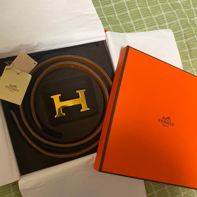 即購入可！HERMES リバーシブルベルト　78サイズ　黒×茶