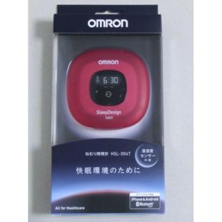 オムロン(OMRON)のオムロン ねむり時間計 HSL-004T-R レッド(その他)