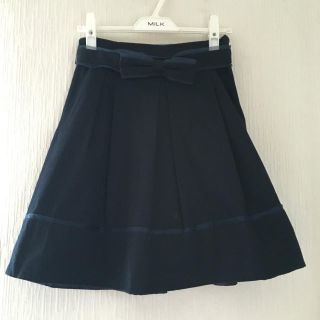 スコットクラブ(SCOT CLUB)のリボンベルト付♡ネイビーAラインスカート(ひざ丈スカート)