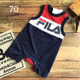 【70】FILA フィラ ノースリーブ ロンパース カバーオール(ロンパース)