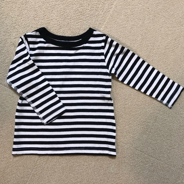 MARKEY'S(マーキーズ)のマーキーズ 黒×白 ボーダー ロンT 100 キッズ/ベビー/マタニティのキッズ服女の子用(90cm~)(Tシャツ/カットソー)の商品写真