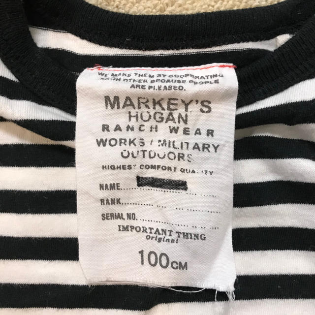 MARKEY'S(マーキーズ)のマーキーズ 黒×白 ボーダー ロンT 100 キッズ/ベビー/マタニティのキッズ服女の子用(90cm~)(Tシャツ/カットソー)の商品写真