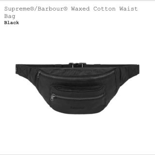 シュプリーム(Supreme)のBarbour Waxed Cotton Waist Bag supreme 黒(ウエストポーチ)