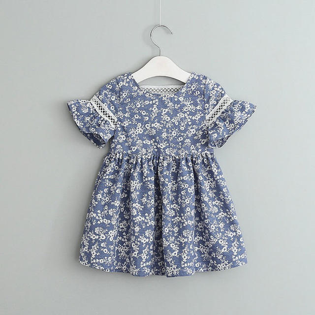 花柄　レース　春夏　ワンピース　女の子　2歳　3歳　100 キッズ/ベビー/マタニティのキッズ服女の子用(90cm~)(ワンピース)の商品写真