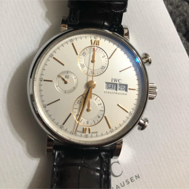 IWC(インターナショナルウォッチカンパニー)の美品　IWC ポートフィノ　クロノグラフ　腕時計　確実正規品 メンズの時計(腕時計(アナログ))の商品写真