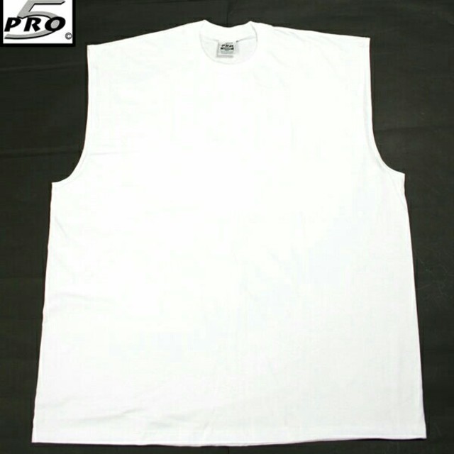 PRO CLUB(プロクラブ)の新品 XL 白 PRO5 プレーン 無地 ノースリーブ ホワイト タンクトップ メンズのトップス(Tシャツ/カットソー(半袖/袖なし))の商品写真