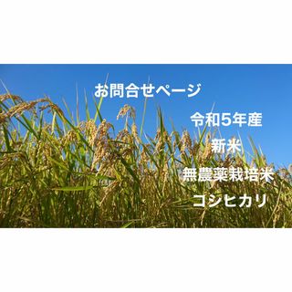 令和5年産 無農薬栽培米 コシヒカリ お問合わせ専用(米/穀物)