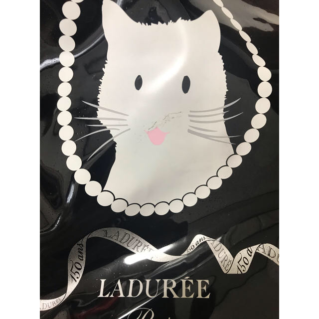 LADUREE(ラデュレ)のラデュレ LADUREE 猫　トートバッグ　黒　美品 レディースのバッグ(トートバッグ)の商品写真