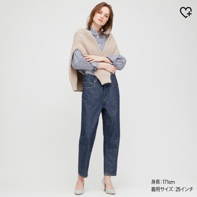 UNIQLO(ユニクロ)のユニクロ　スラウチテーパードアンクルジーンズ　デニム レディースのパンツ(デニム/ジーンズ)の商品写真