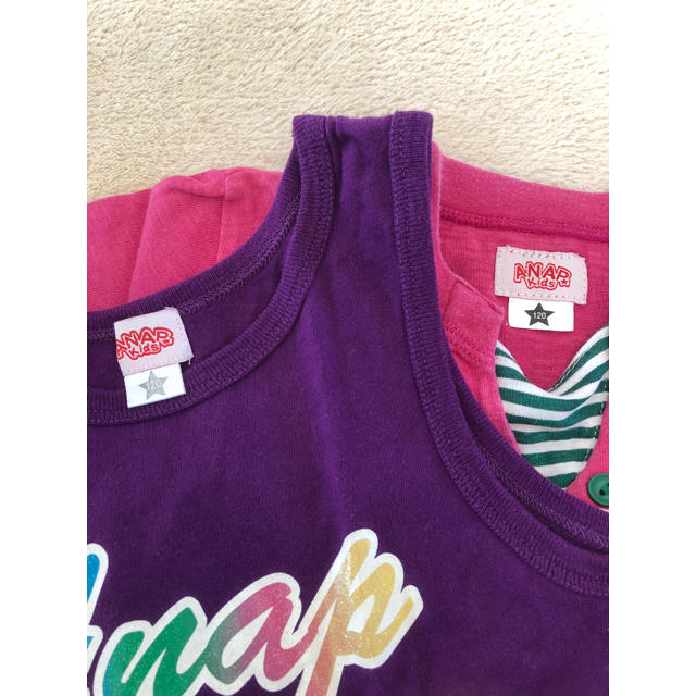 ANAP Kids(アナップキッズ)のANAP Tシャツ タンクトップ セット120 キッズ/ベビー/マタニティのキッズ服女の子用(90cm~)(Tシャツ/カットソー)の商品写真