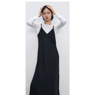 ザラ(ZARA)のZARAサテンキャミソールワンピース(ロングワンピース/マキシワンピース)