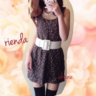 リエンダ(rienda)のツイードライクタンクワンピ(ミニワンピース)