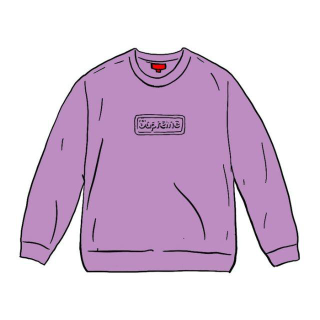 supreme cutout logo crewneck xl violet