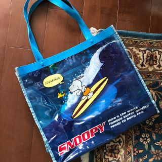 スヌーピー(SNOOPY)のビニール トートバック  スヌーピー  大容量  (40×44×11㎝)(マリン/スイミング)