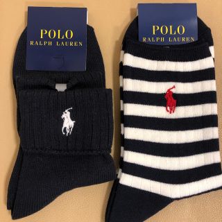 ポロラルフローレン(POLO RALPH LAUREN)の新品　レディース  ポロラルフローレン　紺色系ソックス2足組(ソックス)