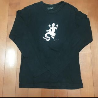 アニエスベー(agnes b.)のアニエスベー トカゲ  ブラック ロングＴシャツ 長袖 ♡(Tシャツ/カットソー(七分/長袖))