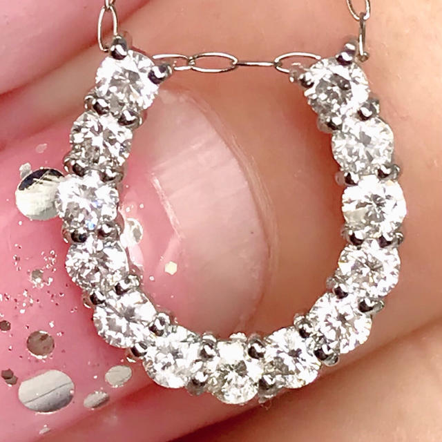 正規通販 0.50ct 天然ダイヤモンド  馬蹄型(ホースシュー)pt900  ネックレス ネックレス