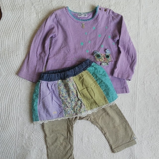 RAG MART(ラグマート)のラグマート ラグペット 90 95 女の子 ３枚セット キッズ/ベビー/マタニティのキッズ服女の子用(90cm~)(Tシャツ/カットソー)の商品写真