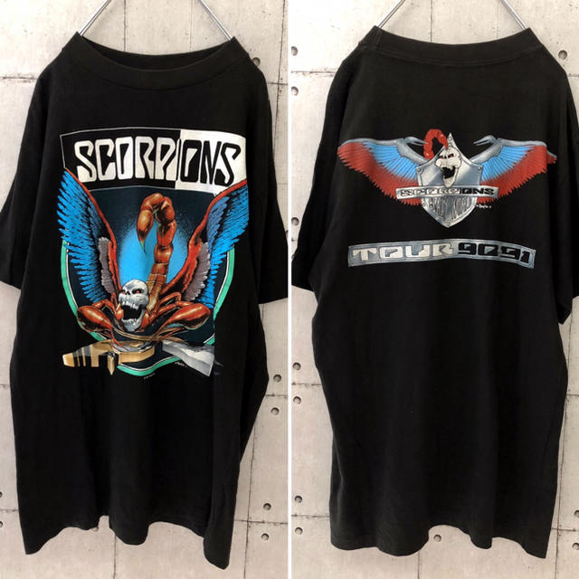 【入手困難】90s 美品 スコーピオンズ バンド Tシャツ 1990 メンズのトップス(Tシャツ/カットソー(半袖/袖なし))の商品写真
