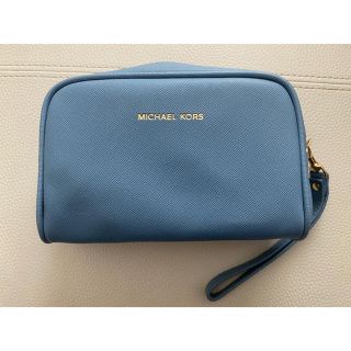 マイケルコース(Michael Kors)のMICHAEL KORS マイケルコース ポーチ ブルー 水色(ポーチ)