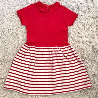 プチバトー(PETIT BATEAU)のプチバトー　PETIT BATEAU ボーダーワンピース　8ans 128cm(ワンピース)