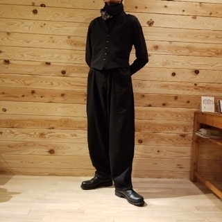 【ラッピング無料】 Yohji B　白糸ステッチ　パンツ Yamamoto スラックス