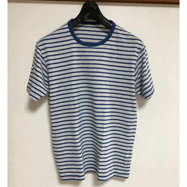 UNIQLO(ユニクロ)のメンズ　Tシャツ　ユニクロ　M   青いボーダー メンズのトップス(Tシャツ/カットソー(半袖/袖なし))の商品写真