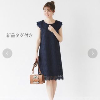 トッコ(tocco)の新品tocco＊後ろリボン付き総レースワンピース(ひざ丈ワンピース)