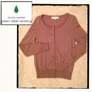 ユナイテッドアローズグリーンレーベルリラクシング(UNITED ARROWS green label relaxing)のベーシックカーディガン★送料込(カーディガン)