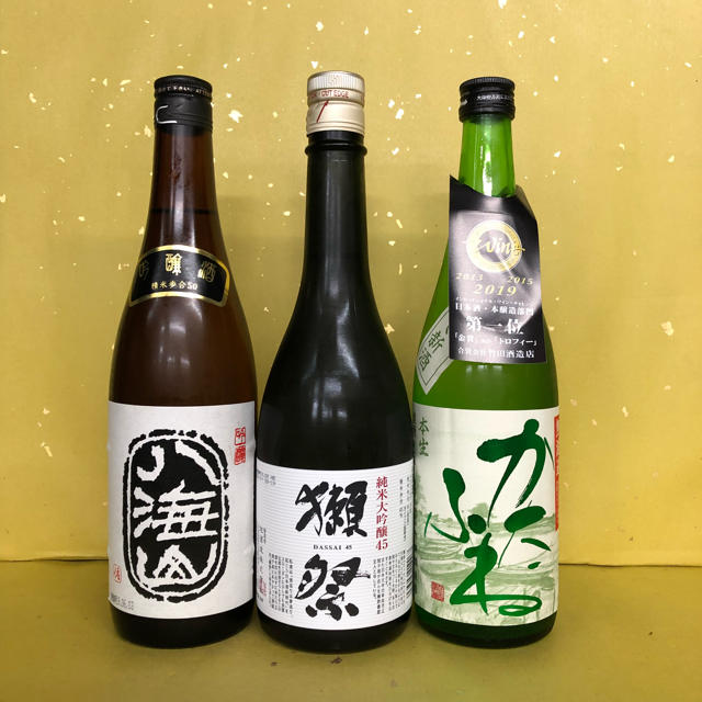 ３本セット！八海山 吟醸酒・獺祭 純米大吟醸・かたふね 特別本醸造 720ml