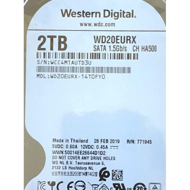 ★新品未開封★WesternDigital 3.5" SATA HDD 2TB 1