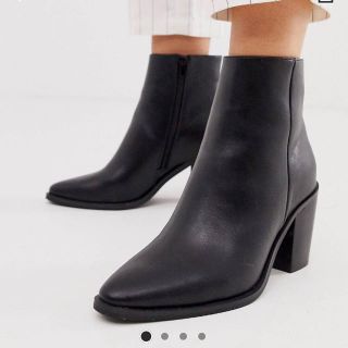 エイソス(asos)の【メンズサイズ】メンズブーツ　ヒールブーツ サイドジップ 黒 uk8(ブーツ)