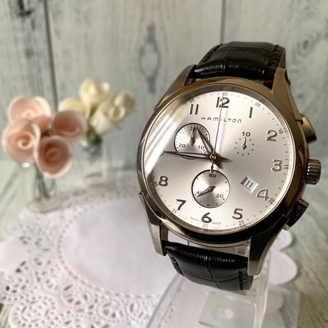 確認済み付属品【美品】HAMILTON ハミルトン 腕時計 クロノグラフ ジャズマスター