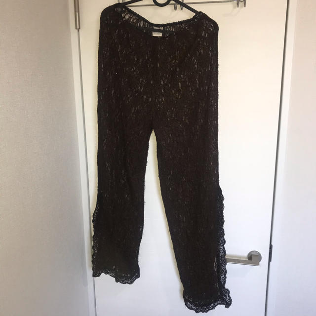 カジュアルパンツvintage フレア　レースパンツ　スリット