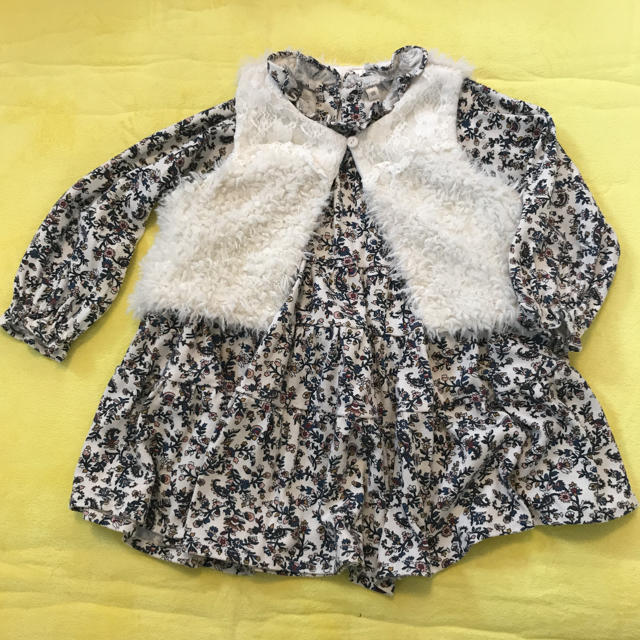 西松屋(ニシマツヤ)のキッズ　チュニックとベスト100 キッズ/ベビー/マタニティのキッズ服女の子用(90cm~)(その他)の商品写真