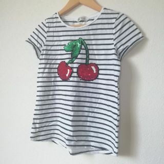 エイチアンドエム(H&M)のH＆M スパンコール ボーダーTシャツ(Tシャツ/カットソー)