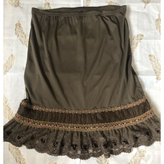 axes femme(アクシーズファム)のaxes femme ペチコート（茶）（黒）セット レディースのスカート(ひざ丈スカート)の商品写真