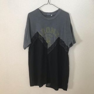 USED 古着 リメイク ユニセックス フリル Tシャツ レトロ(Tシャツ/カットソー(半袖/袖なし))