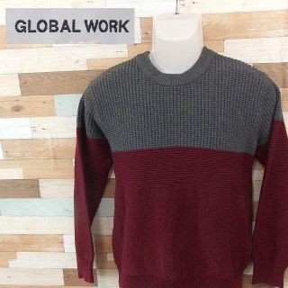 グローバルワーク(GLOBAL WORK)の【GLOBAL WORK】 美品 グローバルワーク レッド/グレーセーター M(ニット/セーター)