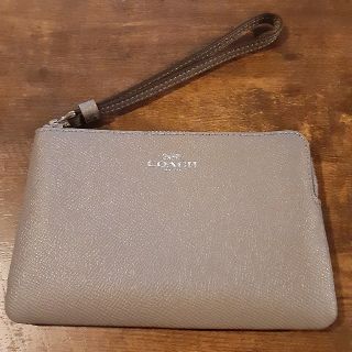 コーチ(COACH)のCOACH ポーチ リストレット レザー ヘザーグレー(ポーチ)