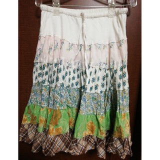 チチカカ(titicaca)のインド綿　膝丈スカート（緑）(ひざ丈スカート)