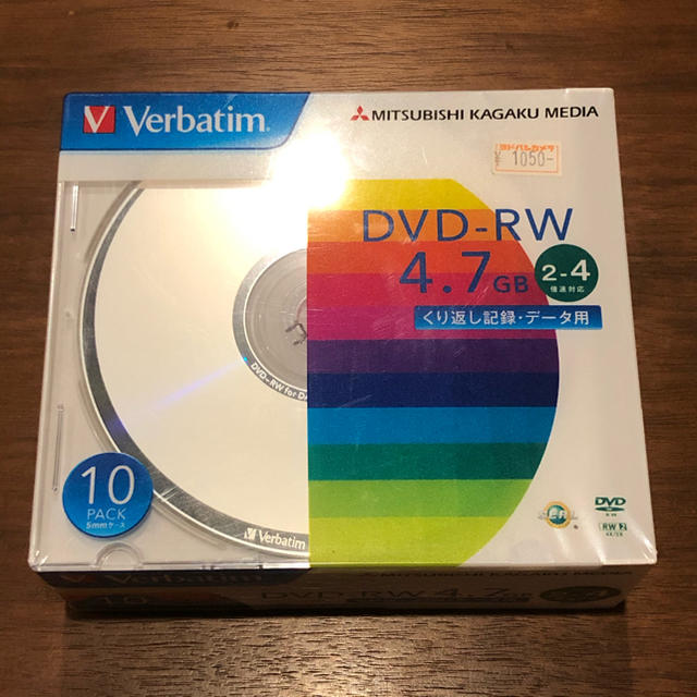 三菱ケミカル(ミツビシケミカル)のVerbatimくり返し録画用  DVD-RW 4.7GB 10枚 スマホ/家電/カメラのテレビ/映像機器(その他)の商品写真