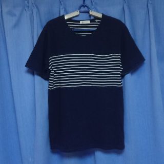 タケオキクチ(TAKEO KIKUCHI)のTAKEO KIKUCHI タケオキクチ インディゴ染めボーダーTシャツ(Tシャツ/カットソー(半袖/袖なし))