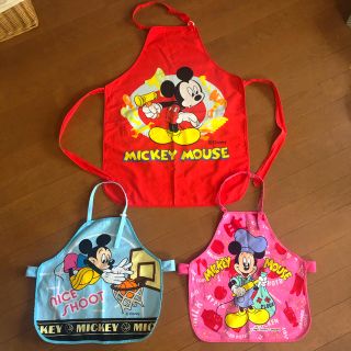 ディズニー(Disney)の子供用  ミッキー   エプロン 【100㎝・130 ㎝】3枚セット ディズニー(その他)