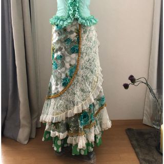 ソニアジョーンズ フラメンコ衣装 ファルダ 巻きスカート レース 未