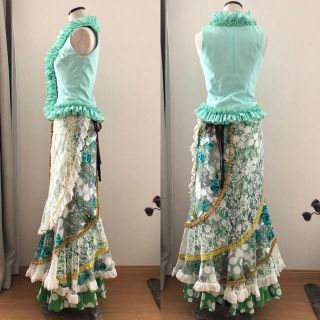 ソニアジョーンズ フラメンコ衣装 ファルダ 巻きスカート レース 未