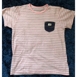 リー(Lee)のLee ボーダー ポケット Tシャツ ピンク×グレー(Tシャツ(半袖/袖なし))
