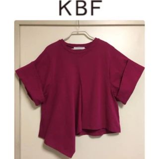 ケービーエフ(KBF)のお値下げ♡ KBF  変形 ボリュームスリーブ プルオーバー ピンク(Tシャツ(半袖/袖なし))